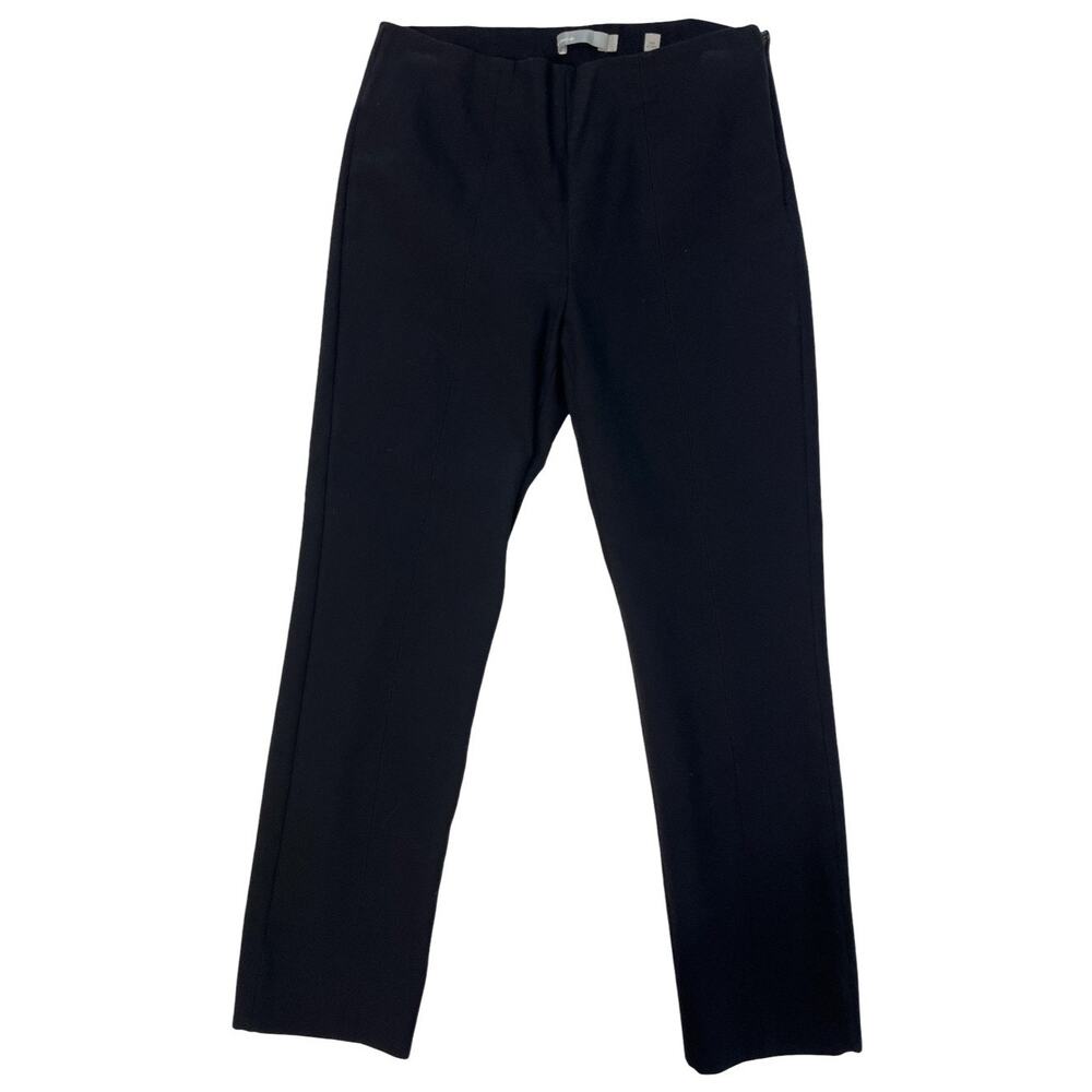 Vince Black Knit Pull On Straight Leg Pants Women Size Large Stretch Minimalist - Picture 4 of 12
